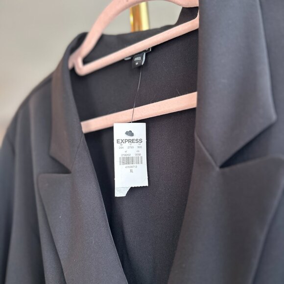 NWT XL (16) Black Express Tuxedo Double Breasted Blazer Romper - Picture 10 of 16